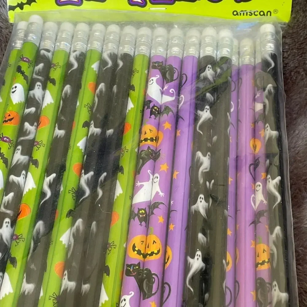 Vintage Halloween Pencils Pack of 30 NOS Sealed Party Favor Collectible Amscan